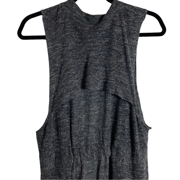 Free People Women’s Grey Long Duster  Cardigan Size Small Boho Oversized Raw Hem - Picture 5 of 16